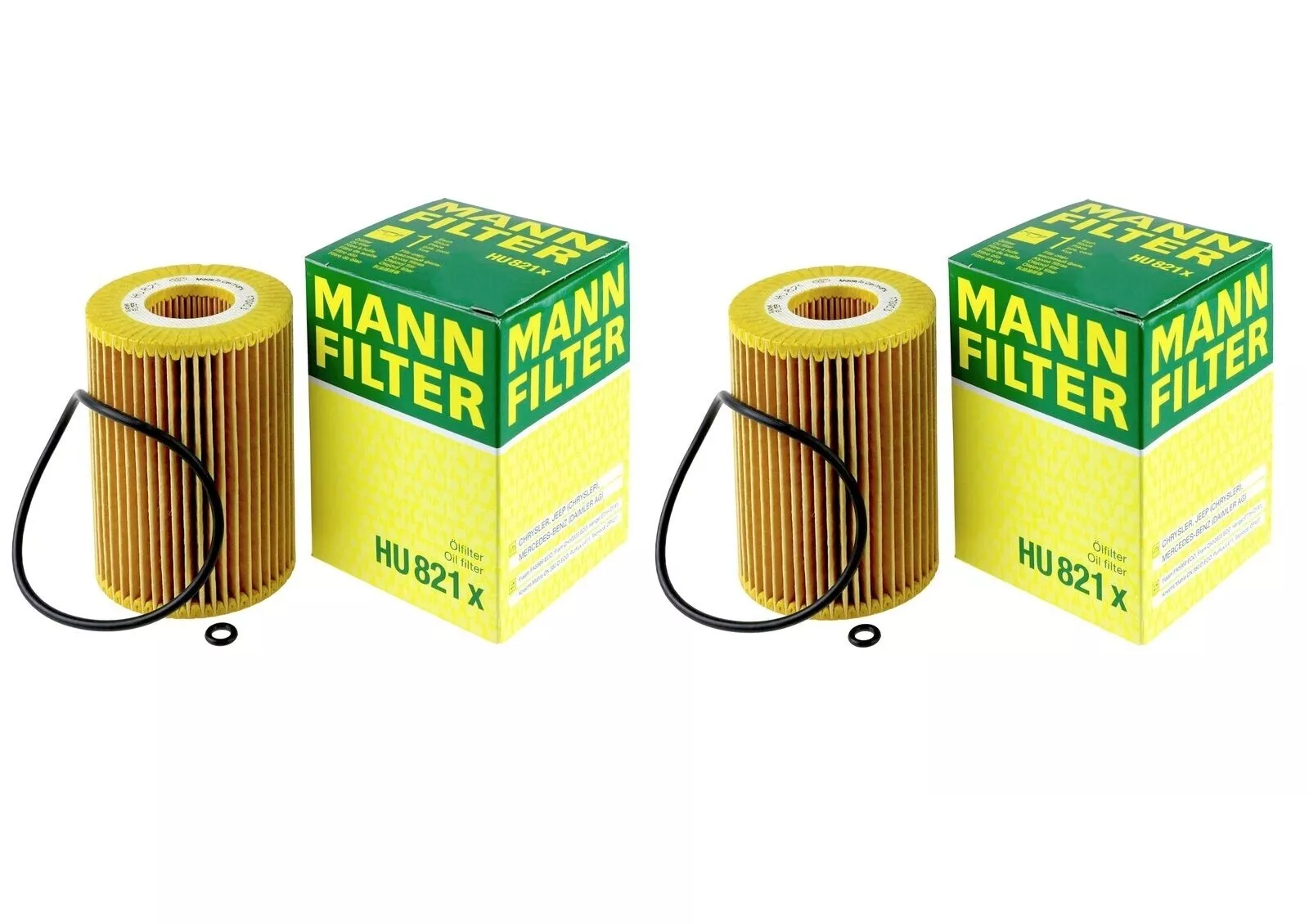 Set of 2 Mann Pair Engine Oil Filters HU821x For Mercedes