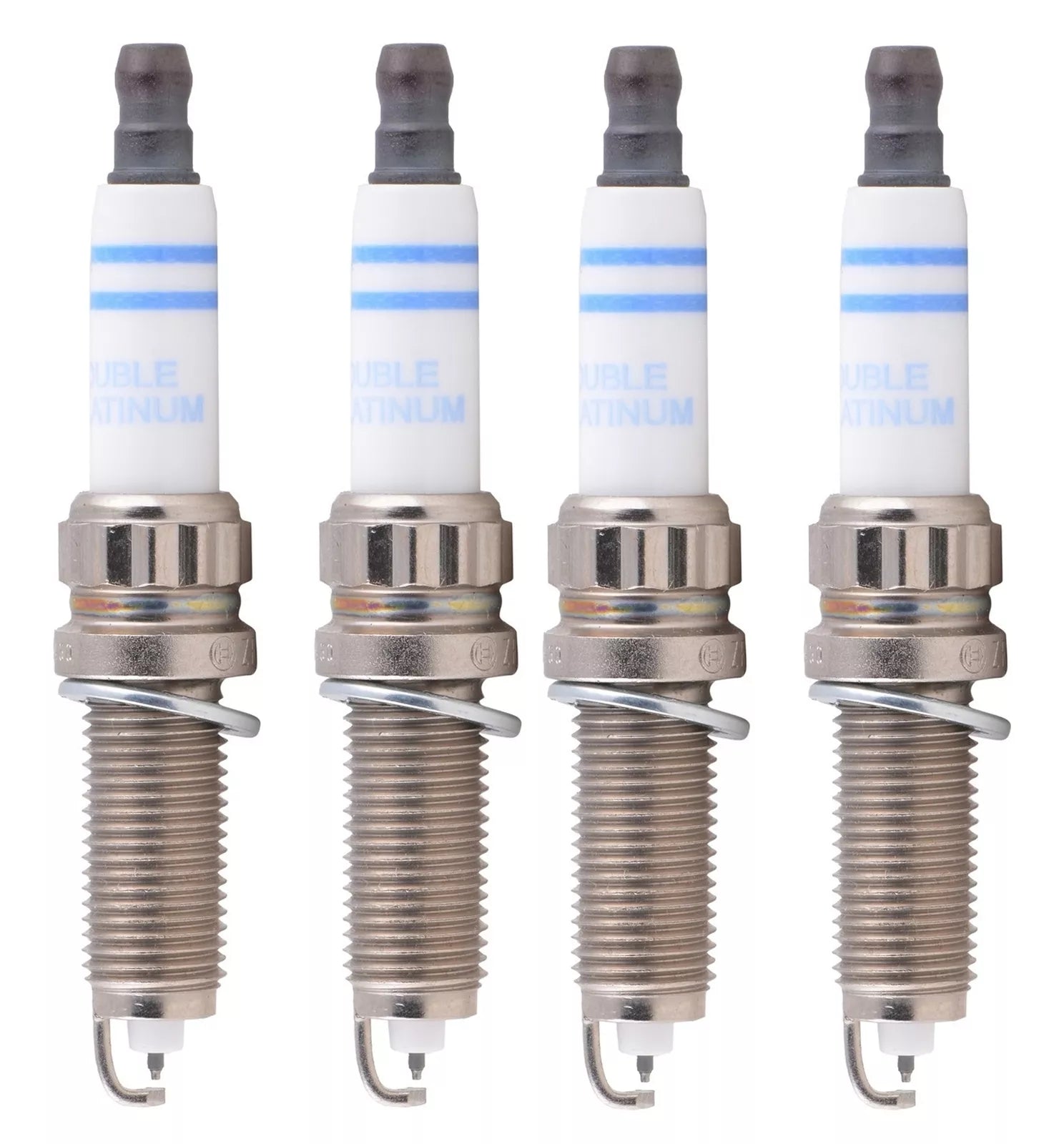 Set of 4 Bosch OE Fine Wire Double Platinum Spark Plugs For BMW.