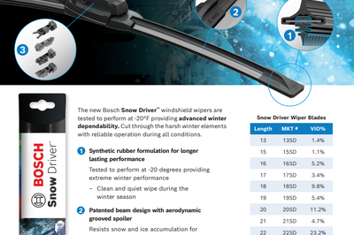 Set of 2 Bosch Snow Driver Winter Wiper Blade 26SD & 22SD (26" & 22")