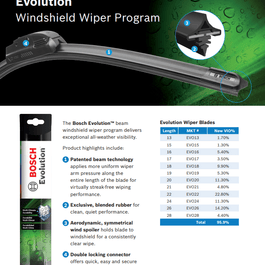 Set of 2 BOSCH EVOLUTION Beam Wiper Blade 4826 & 4822 (26" & 22") - Universal Flash Supply