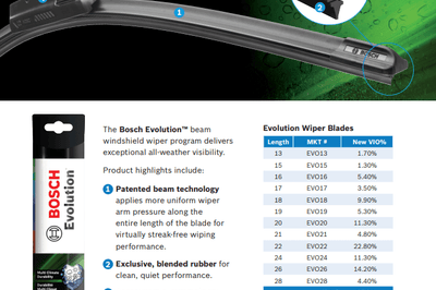 Set of 2 BOSCH EVOLUTION Beam Wiper Blade 4826 & 4822 (26" & 22") - Universal Flash Supply